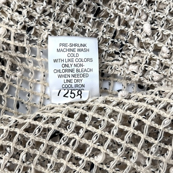 Lulu B Open-Weave Boho Cardigan Wood Button Front Beachwear Swimsuit Coverup XL - Picture 12 of 13